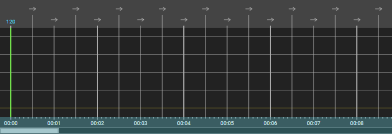 timeline and scrollbar of tracks display