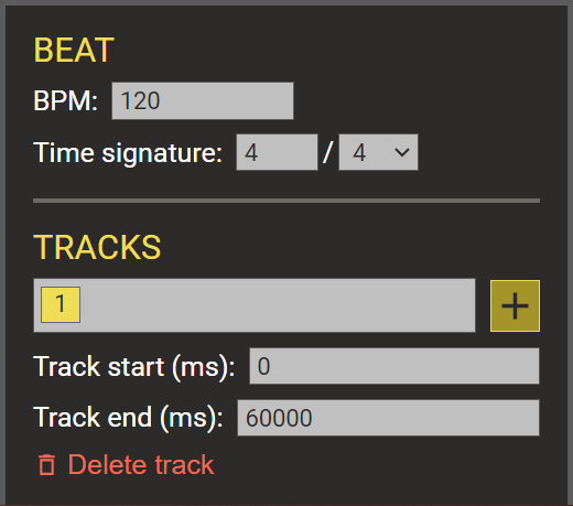 editor's tracks options section